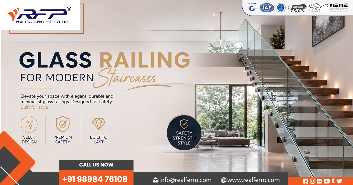 Glass Railing Design for Modern Staircase